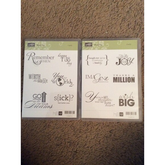 INVENTORY REDUCTION SALE. Stampin Up Word Play Sets 1 & 2 B49 - Picture 1 of 5